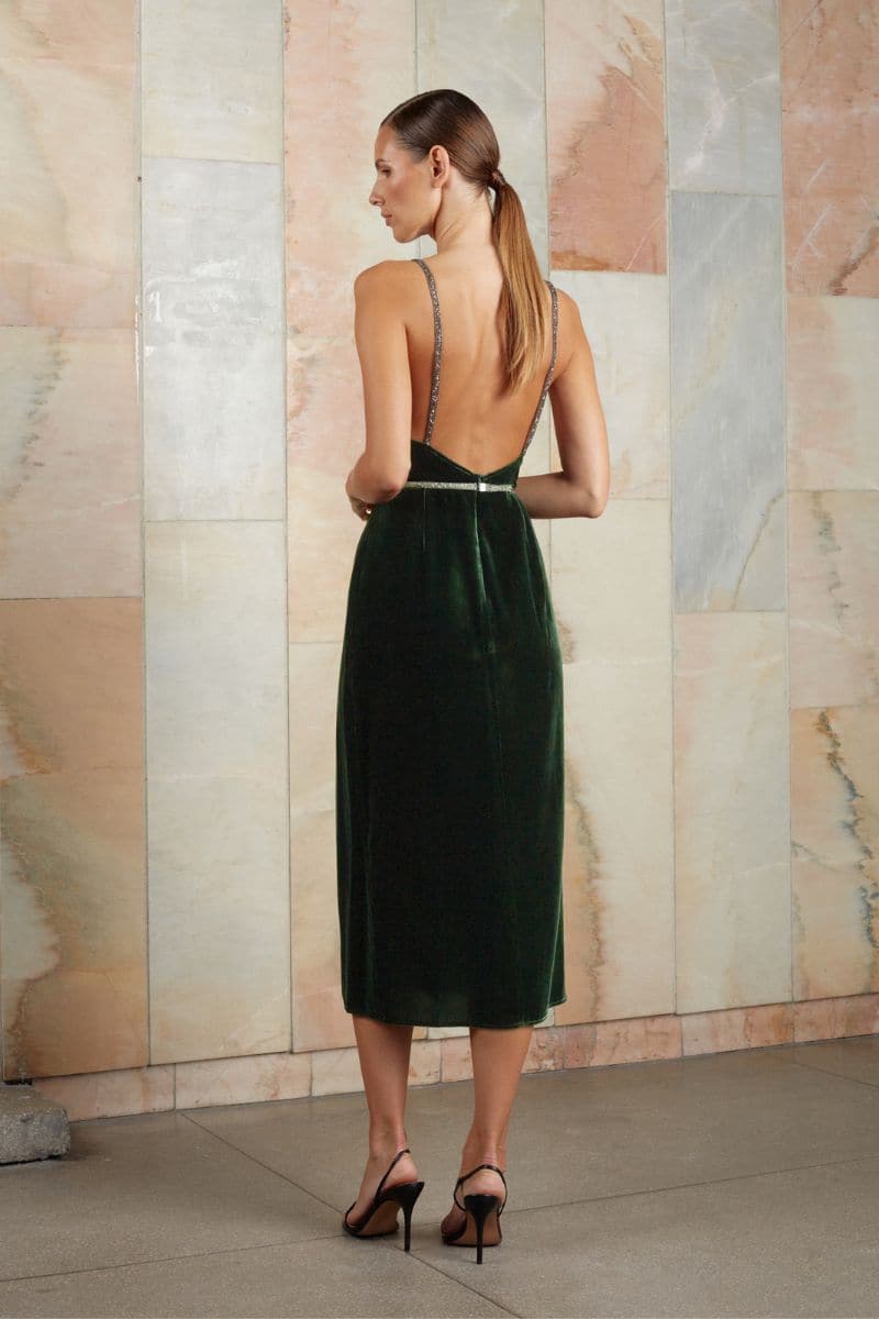 AMYA GREEN MIDI DRESS - Image 3