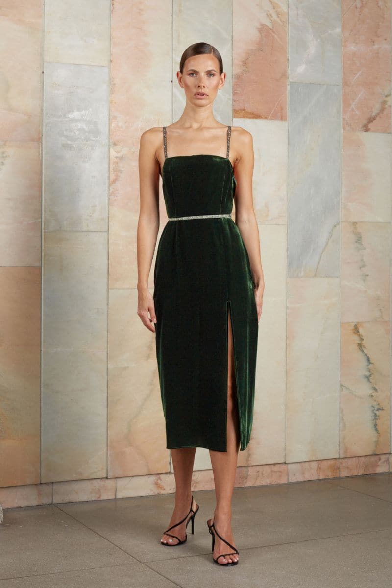 AMYA GREEN MIDI DRESS - Image 4