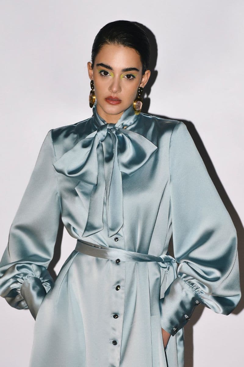 AQUA LONG SLEEVE MIDI DRESS - Image 3