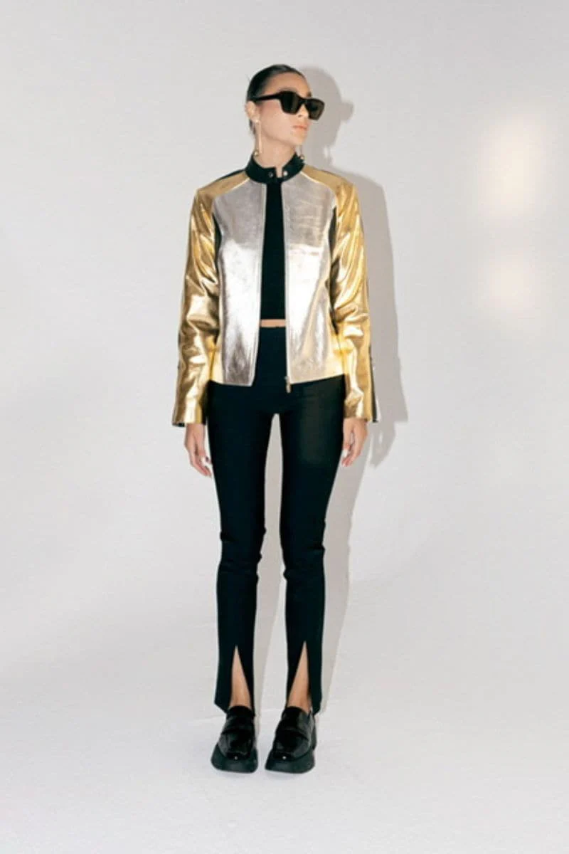 AURORA METALLIC LEATHER JACKET - Image 6