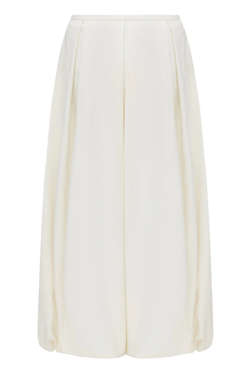 BALLOON IVORY MIDI SKIRT - Image 4