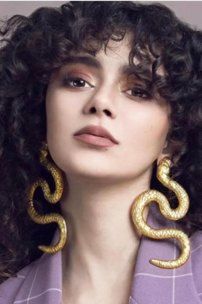 BIG SNAKE GOLD-PLATED EARRINGS - Image 4