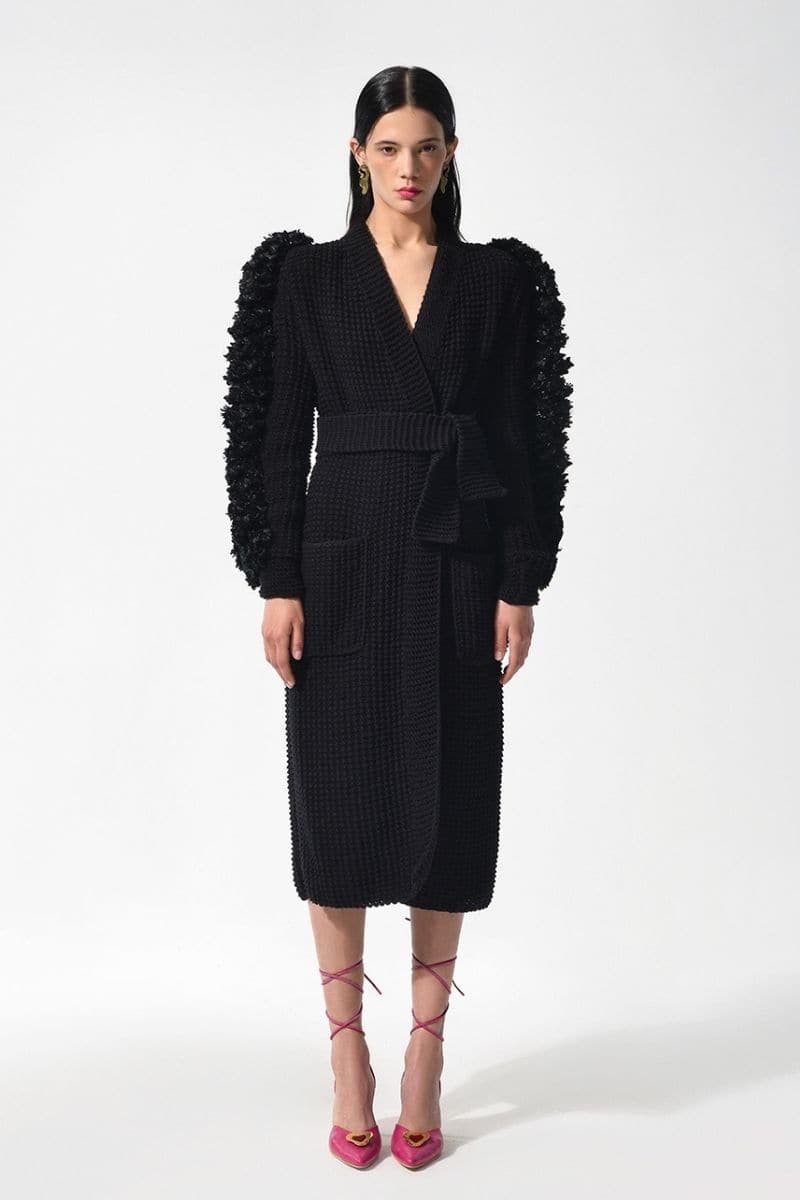BLACK LIYA STATEMENT SLEEVES CARDIGAN - Image 3