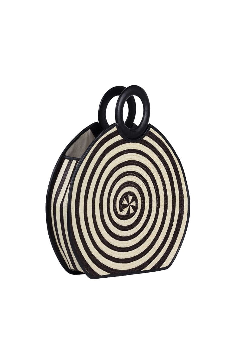 BLACK ZENÚ LARGE LEATHER AND CAÑA FLECHA BAG - Image 4