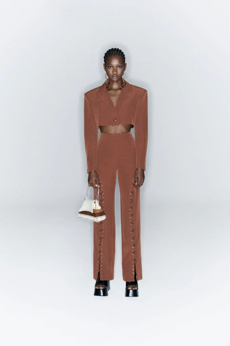 BROWN CROPPED BLAZER - Image 5