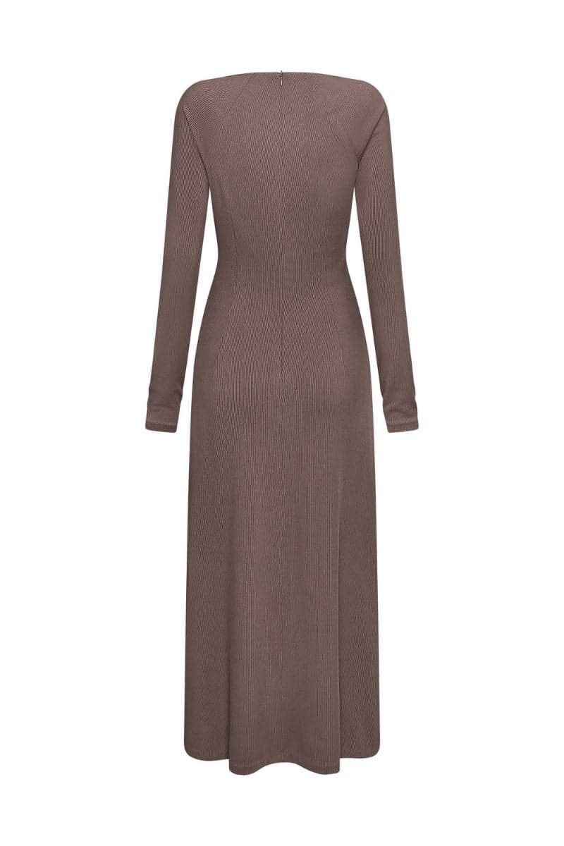 BROWNY SAND LONG SLEEVE MIDI DRESS - Image 3