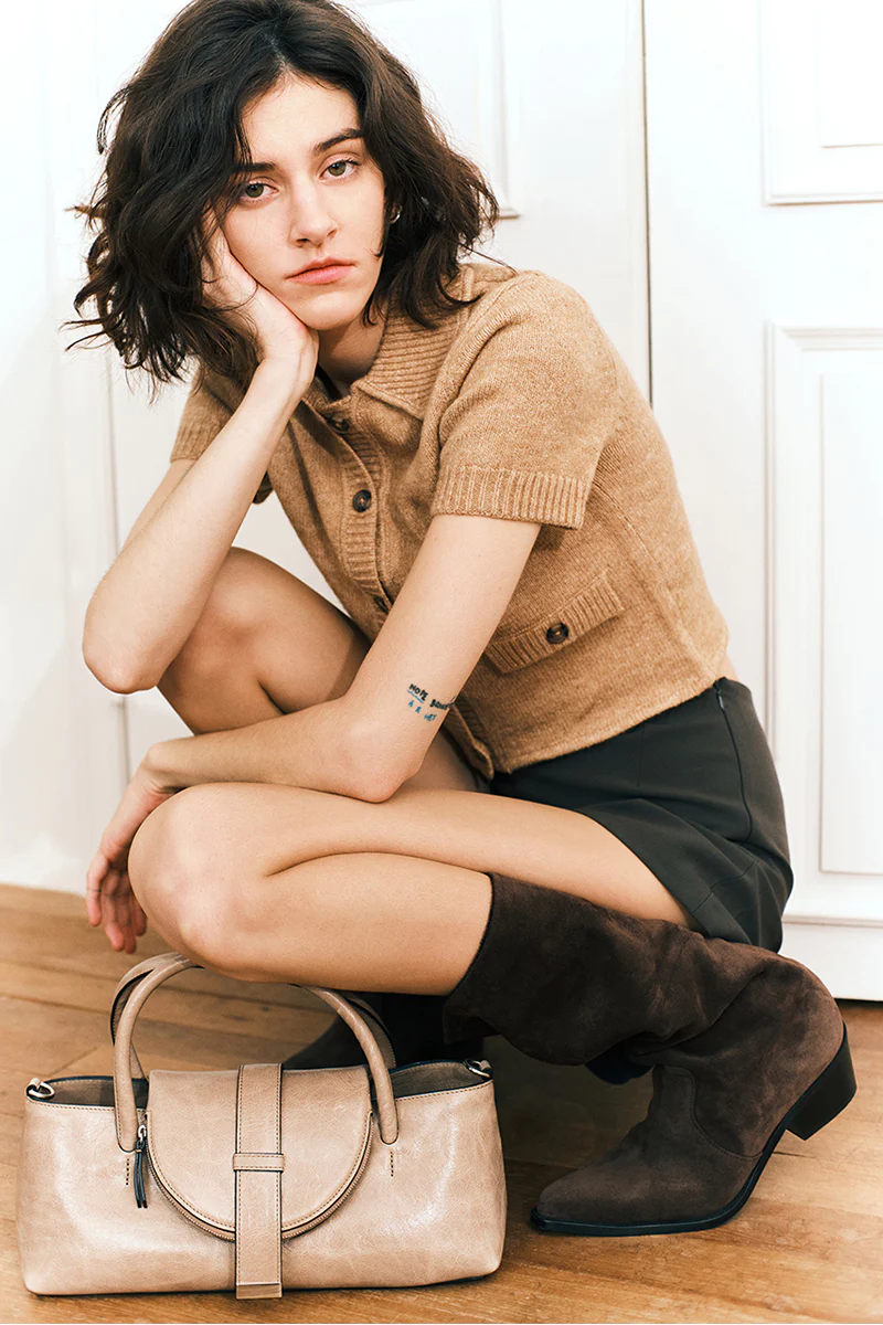 BRUNY SUEDE BOOTS IN CHOCOLATE - Image 6