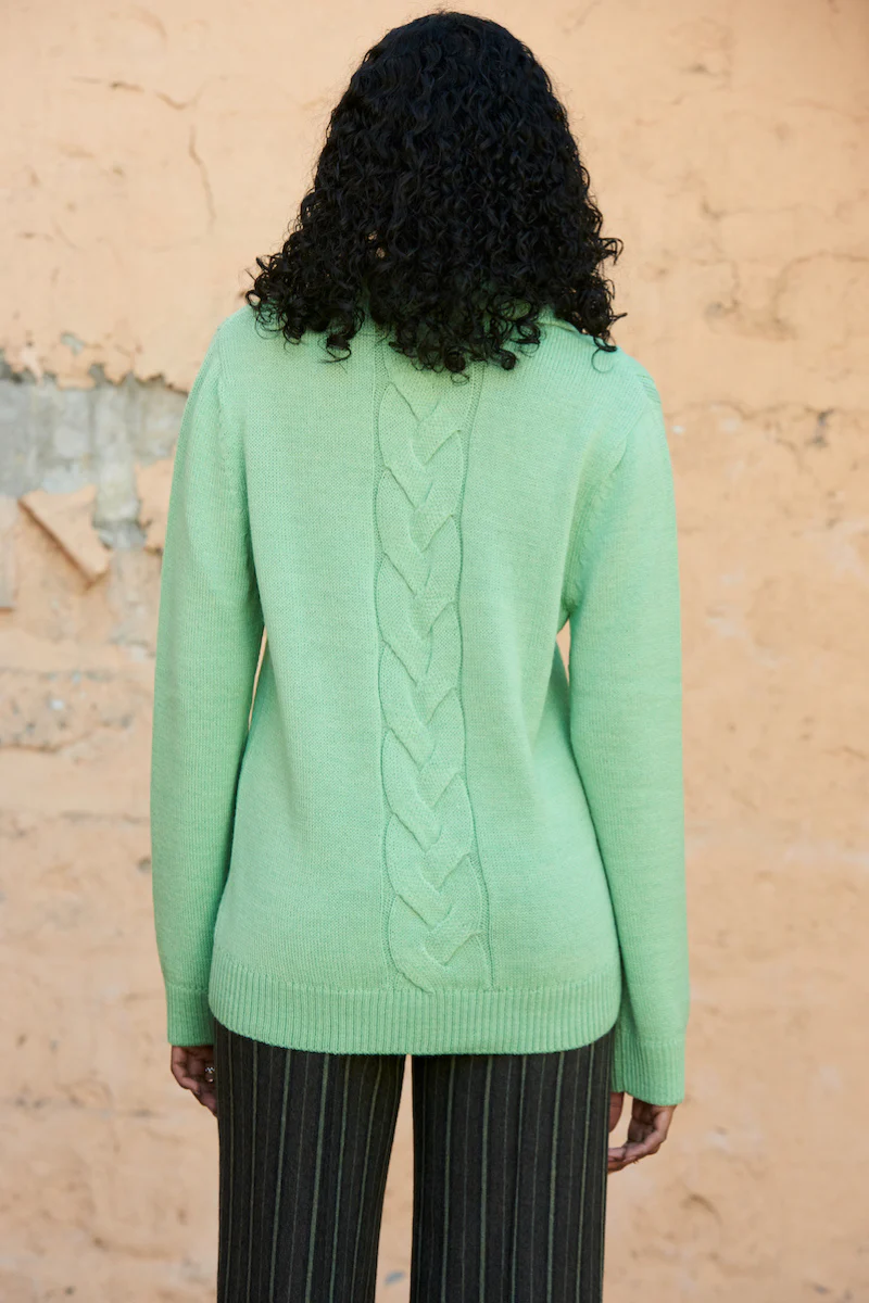 CABLES KNITTED MINT JUMPER - Image 3