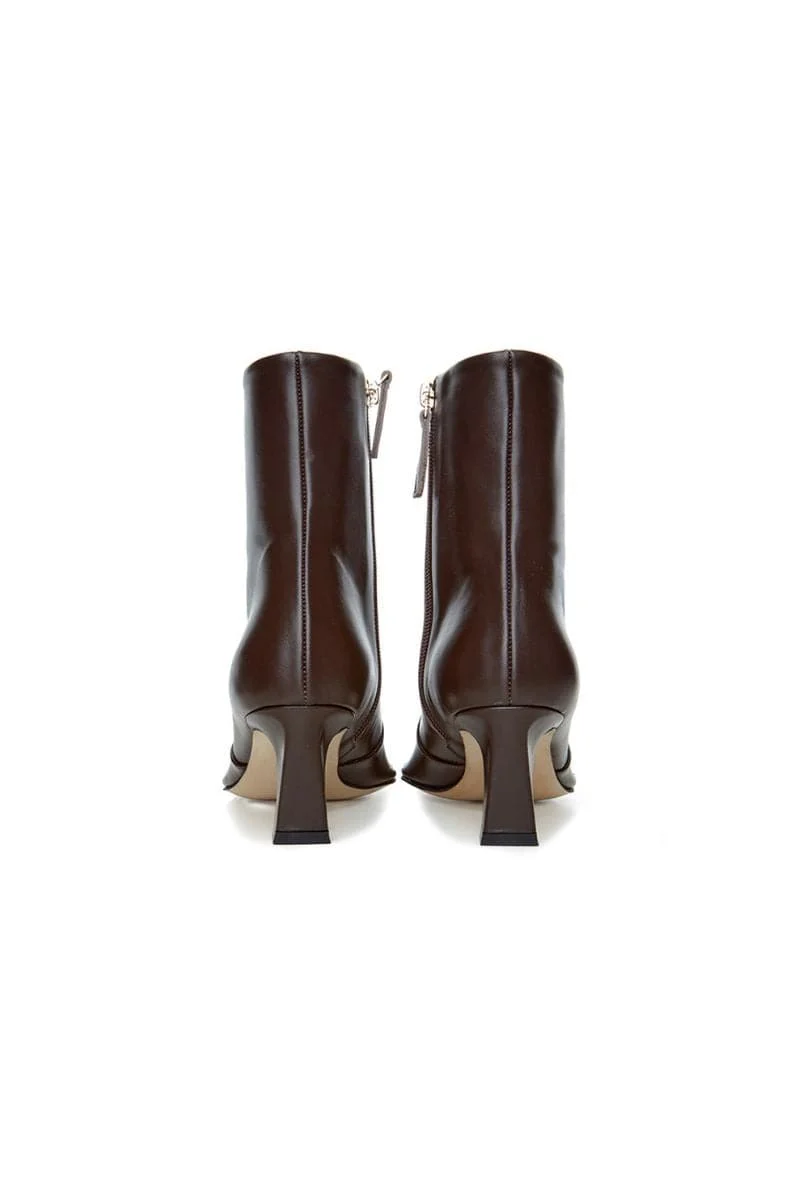 CALAIS CHOCOLATE ANKLE BOOTS - Image 5