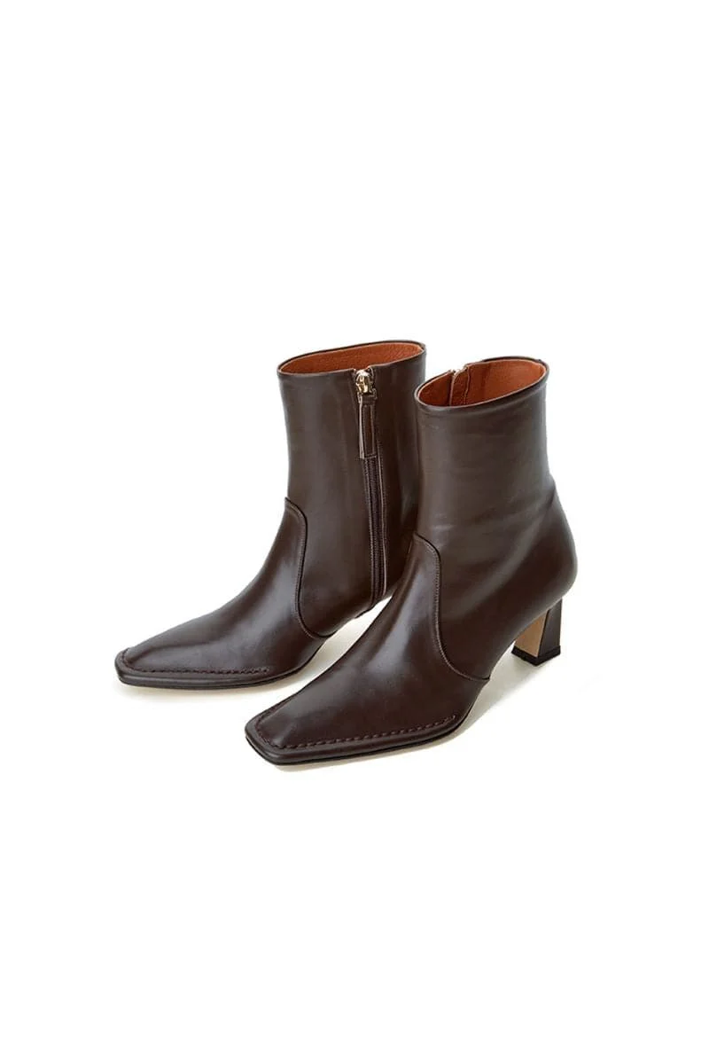 CALAIS CHOCOLATE ANKLE BOOTS - Image 6