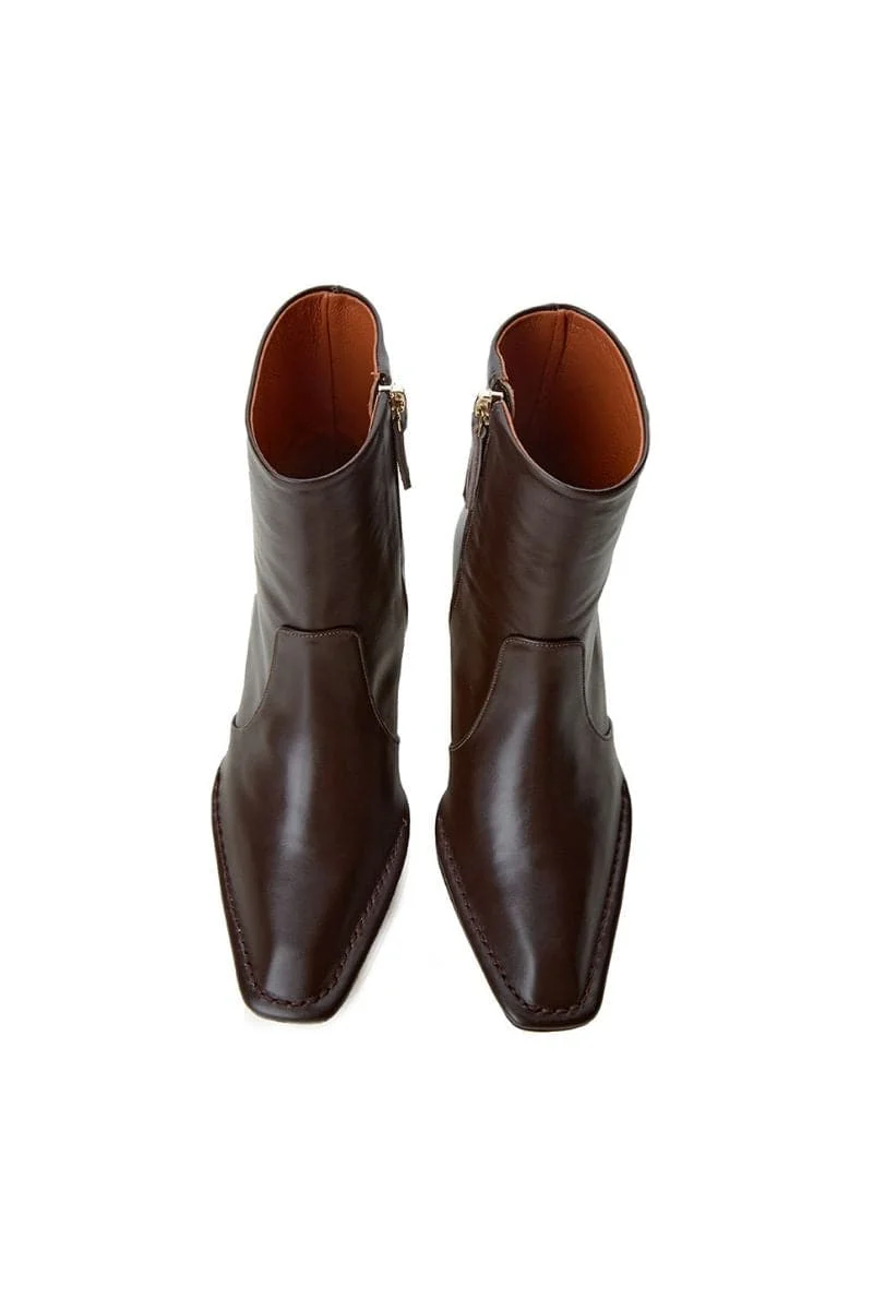 CALAIS CHOCOLATE ANKLE BOOTS - Image 7