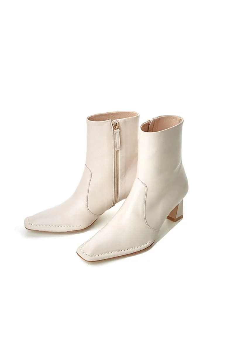 CALAIS OFF WHITE ANKLE BOOTS - Image 3