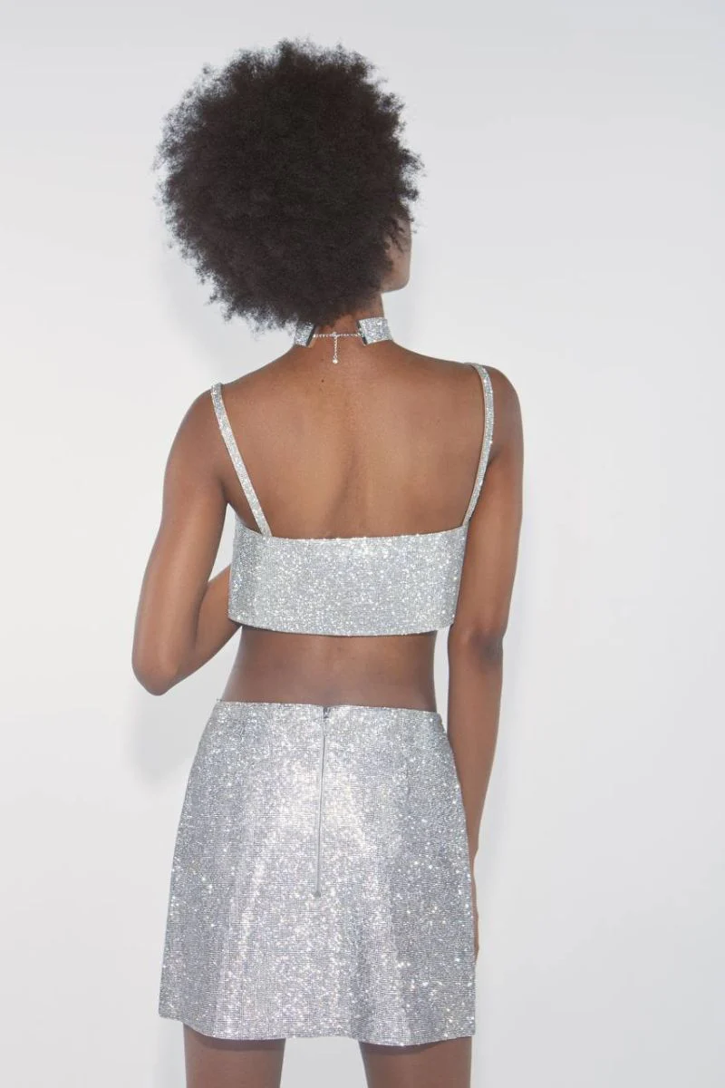 CAMILLE CRYSTAL-EMBELLISHED MINI SKIRT - Image 3