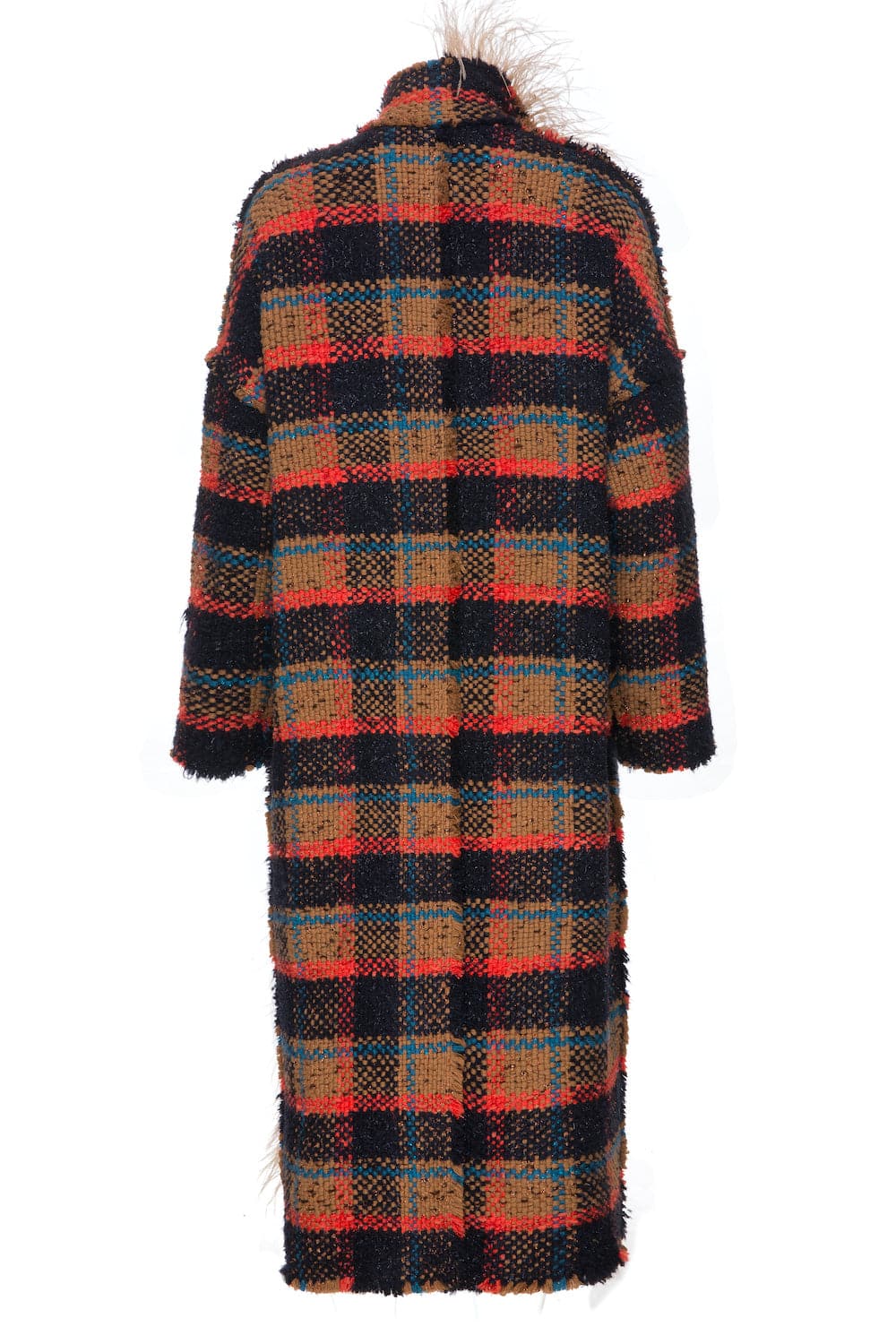 CHECKED OVERSIZE WOOL AND MOHAIR-BLEND COAT - Image 3