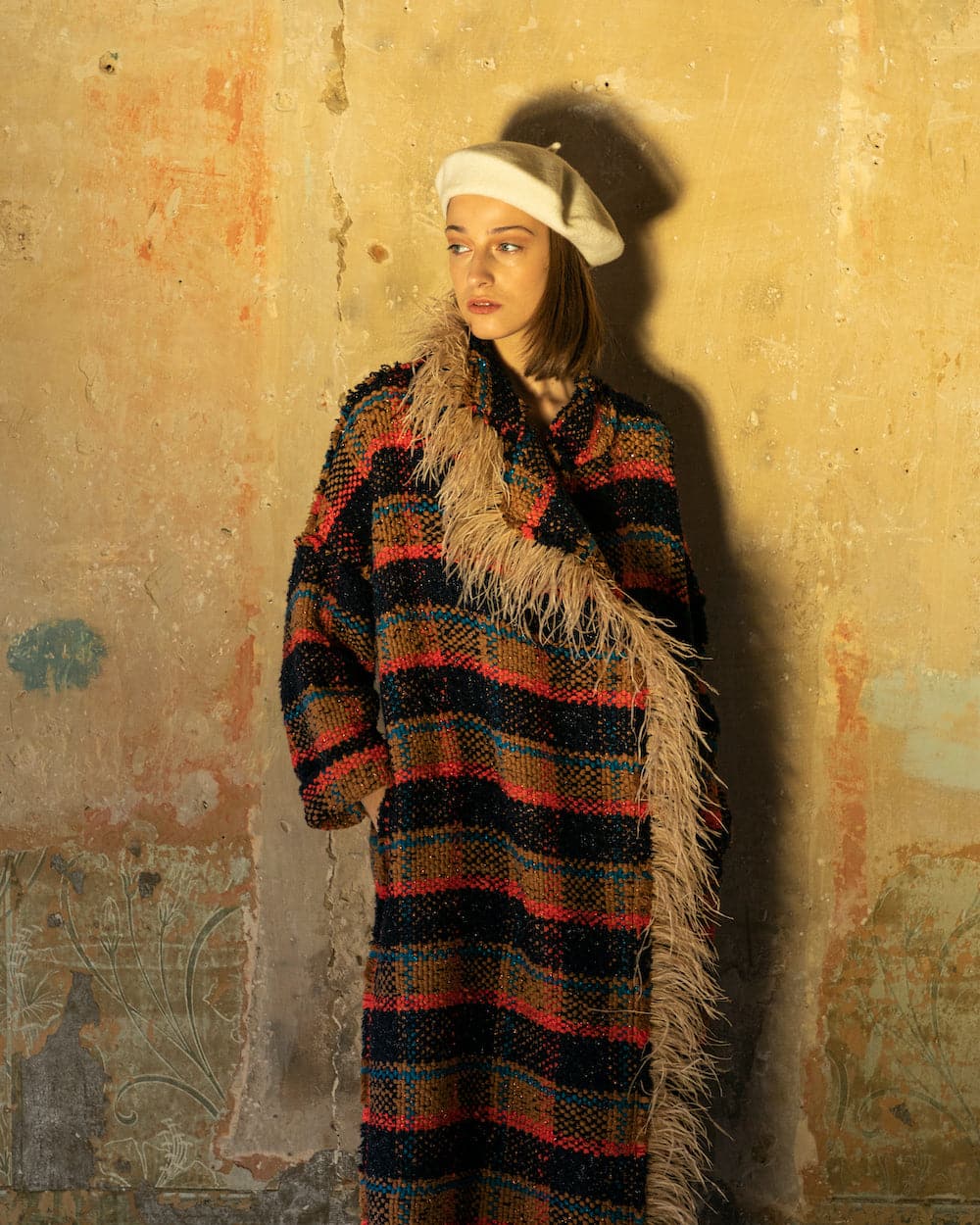 CHECKED OVERSIZE WOOL AND MOHAIR-BLEND COAT - Image 4