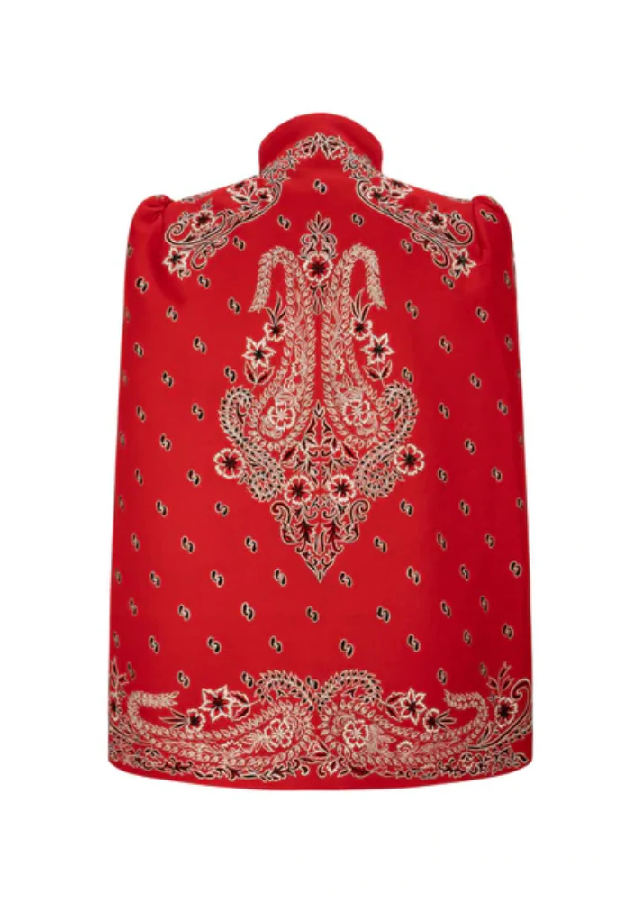 CHERRY PAISLEY-EMBROIDERED CAPE - Image 5