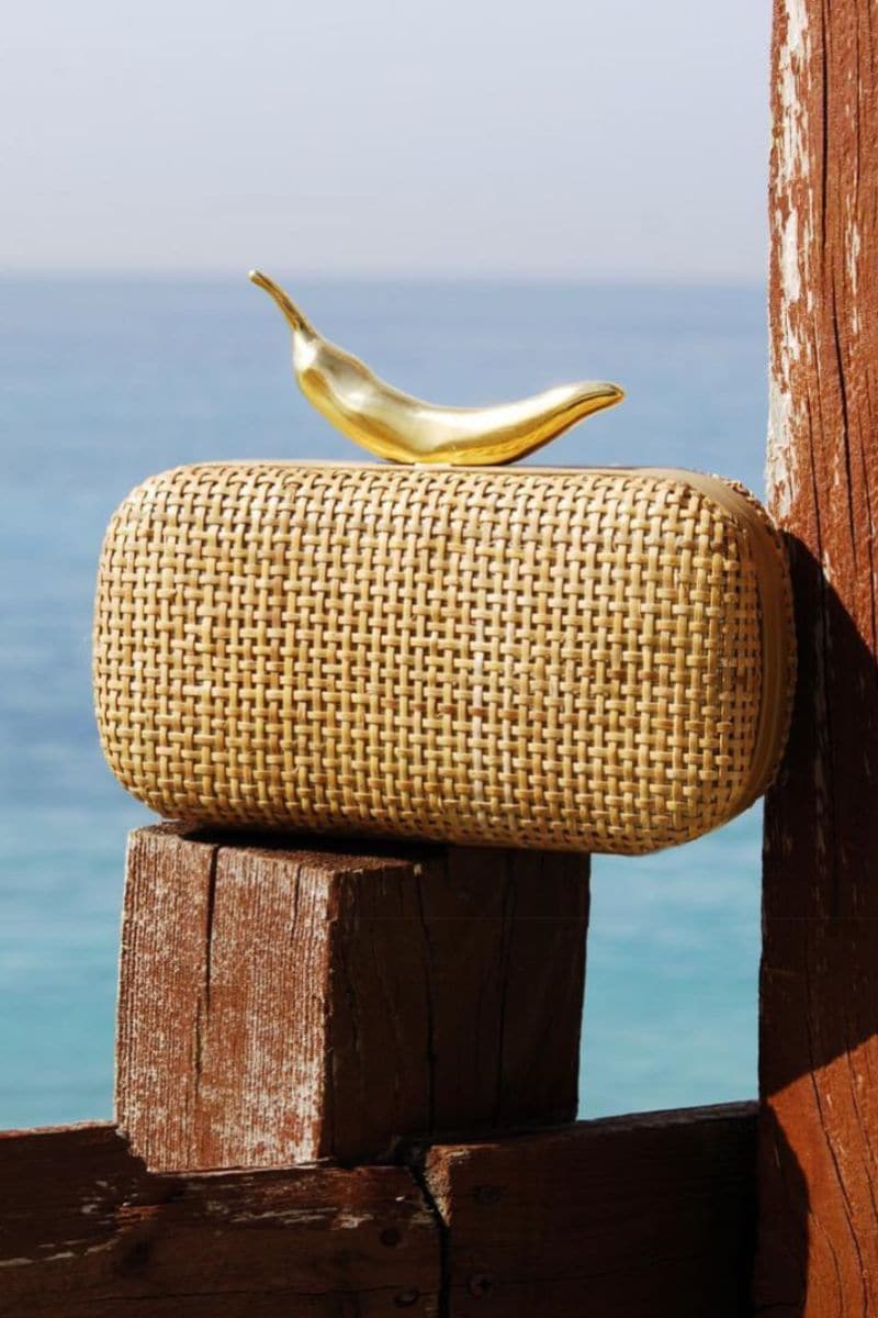 CULT MIA X SARAH'S BAG CHILLI RATTAN STRAW BOX - Image 4