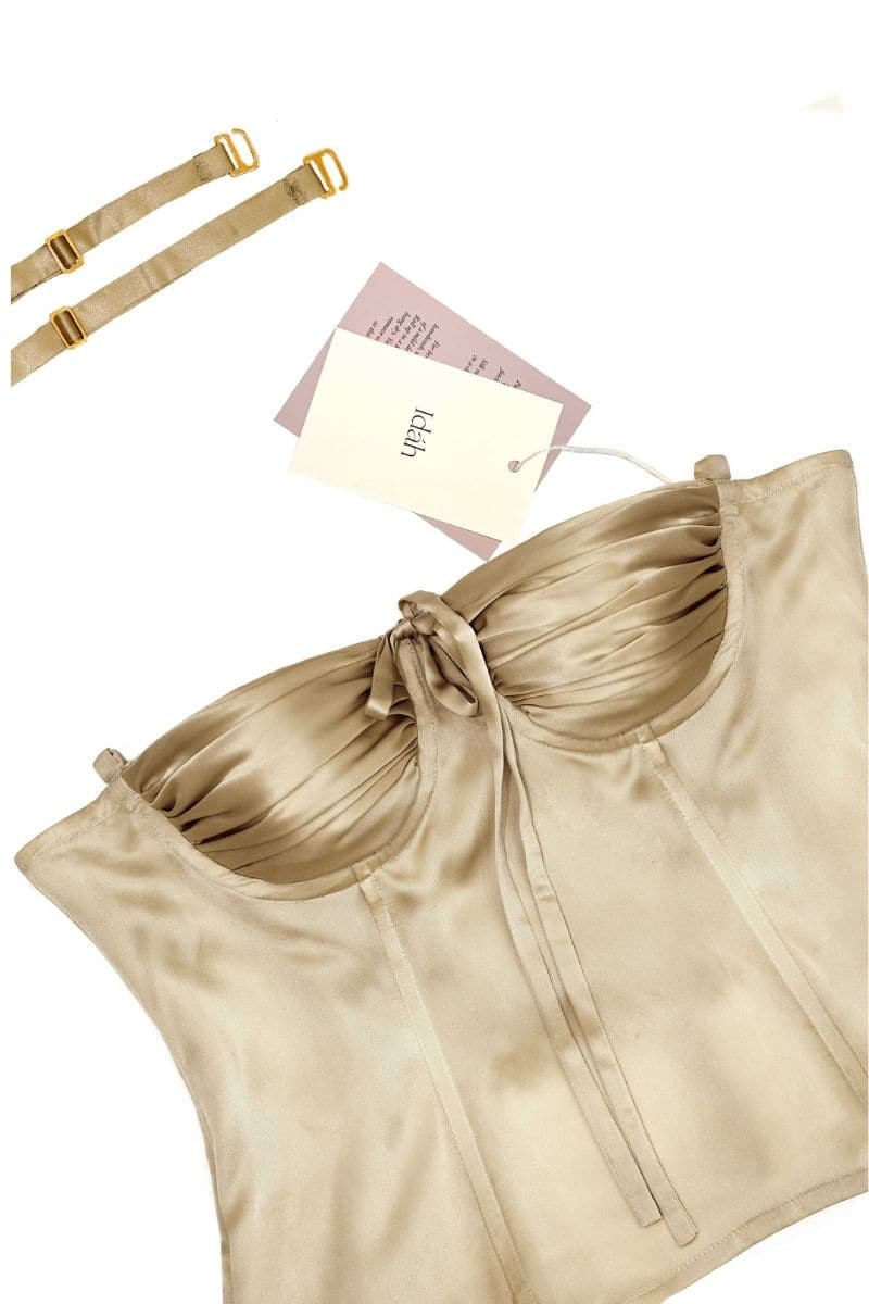 CHINCHILLA SILK AMIRA BUSTIER TOP - Image 6