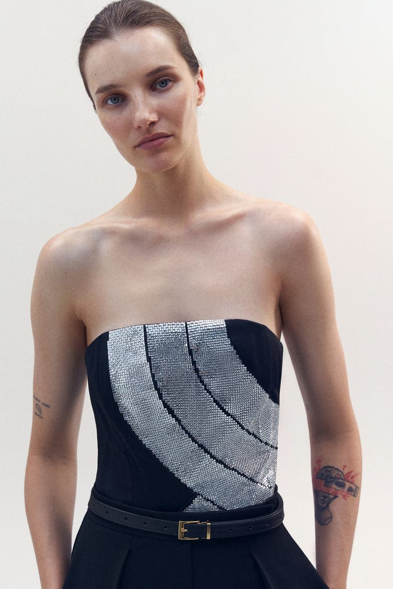 CRYSTAL EMBELLISHED FITTED CORSET - Image 3