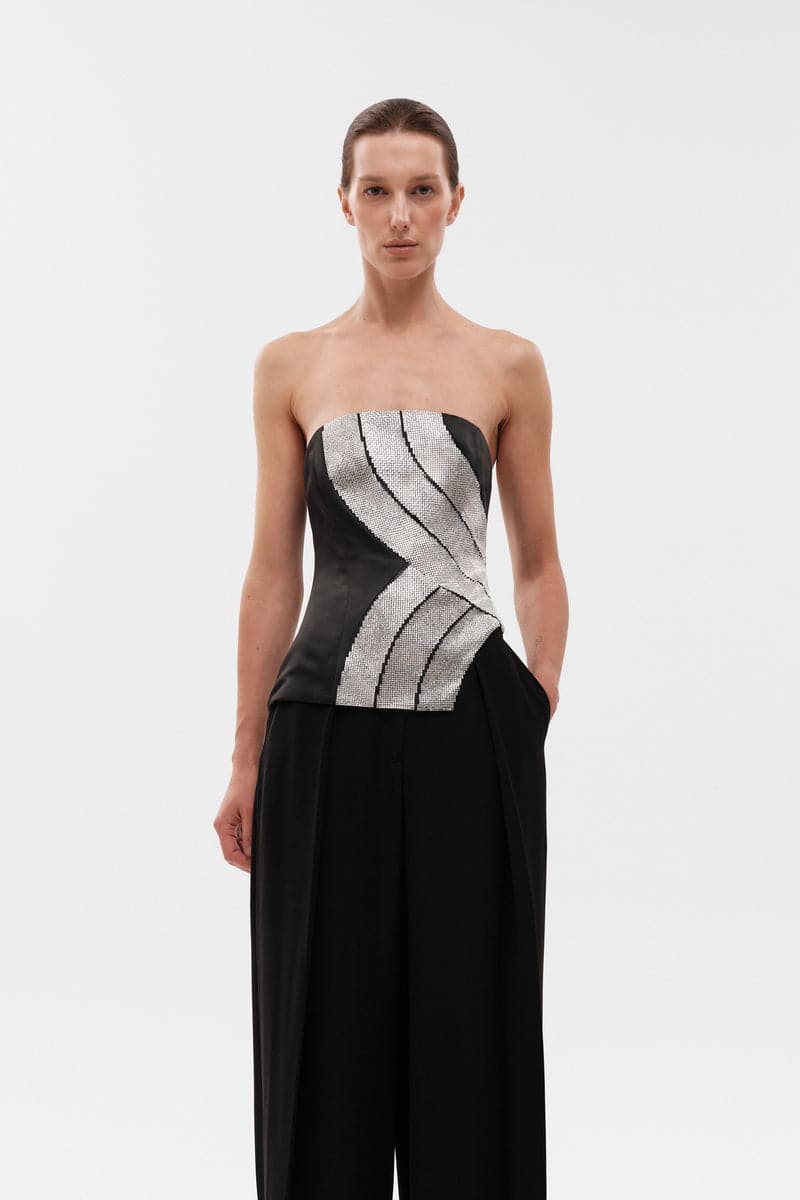 CRYSTAL EMBELLISHED FITTED CORSET - Image 4