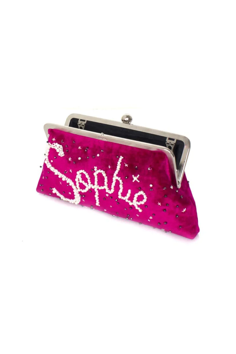CUSTOMIZED FUCHSIA VELVET CLUTCH - Image 4