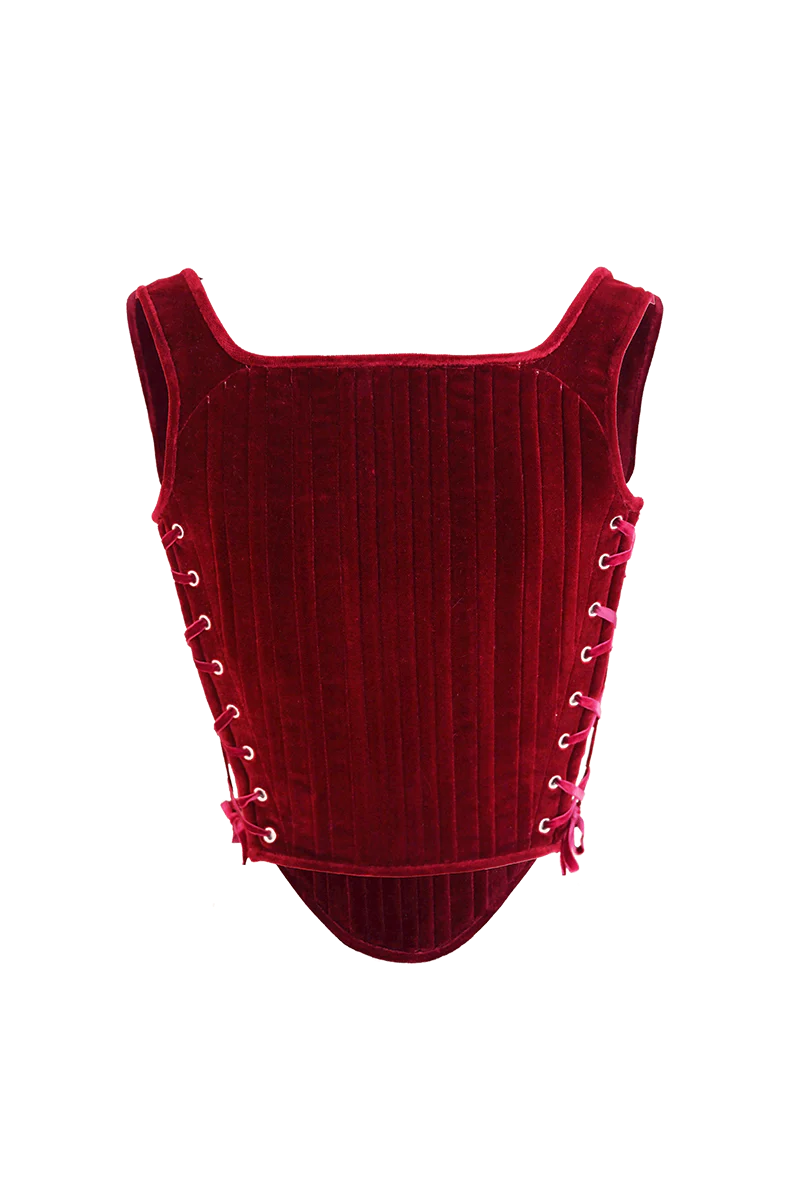 ELIZABETHAN CORSET IN BURGUNDY - Image 4