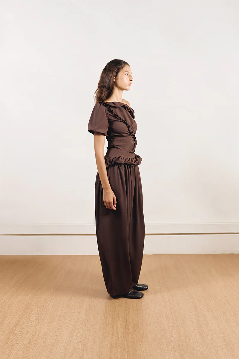 FALLING PANTS IN BROWN - Image 3
