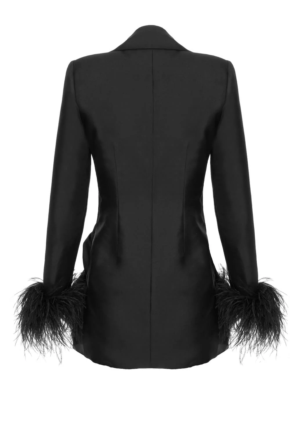 FEATHER-TRIMMED SILK-BLEND MINI DRESS - Image 3