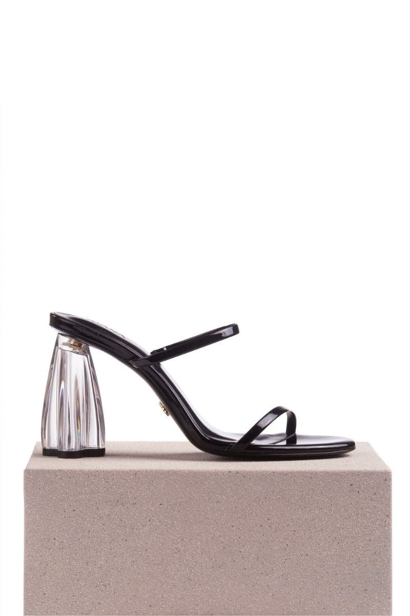 FIORELLINI GLASS BLACK PATENT BLOCK HEELS - Image 4