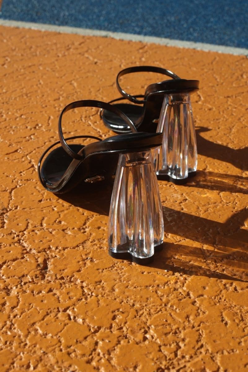 FIORELLINI GLASS BLACK PATENT BLOCK HEELS - Image 8