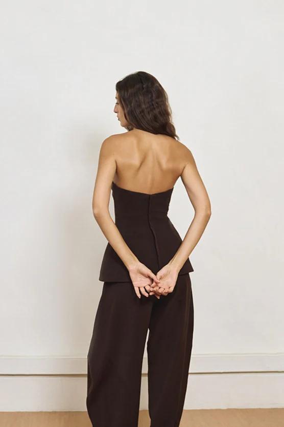 FOUND CREPE CORSET IN BROWN - Image 3