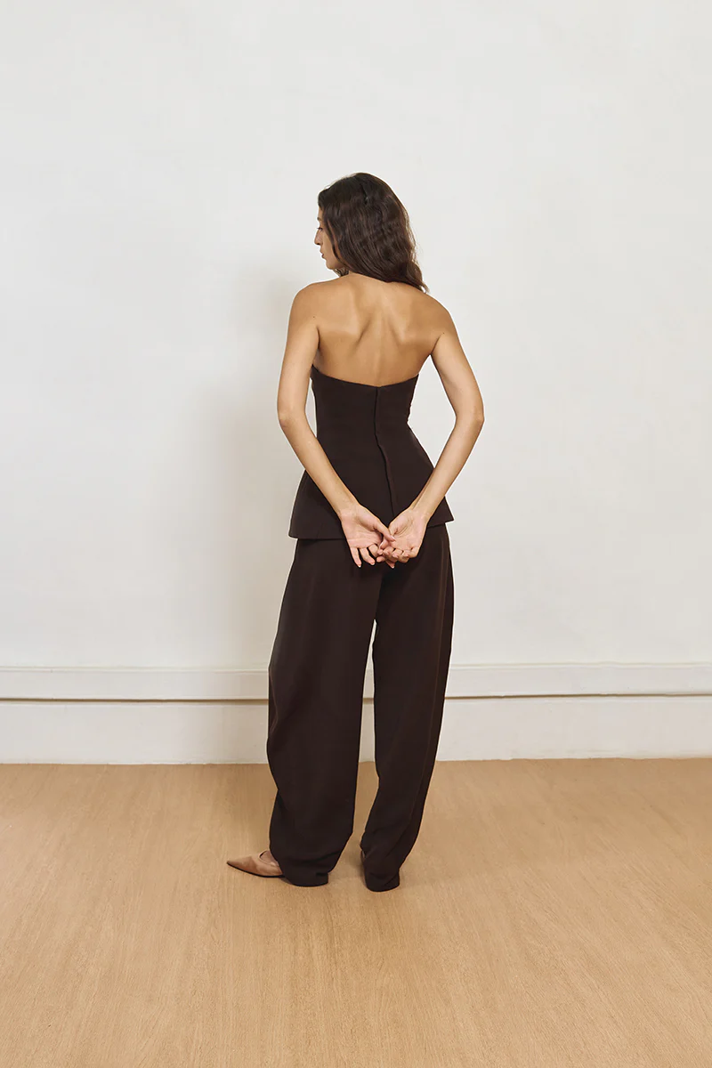 FOUND CREPE CORSET IN BROWN - Image 5