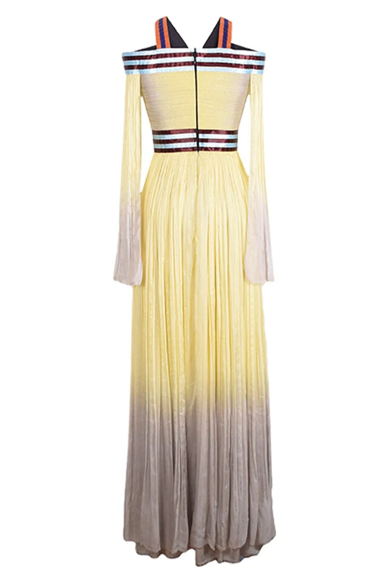 GATHERED CHIFFON OFF-SHOULDER MAXI DRESS - Image 3