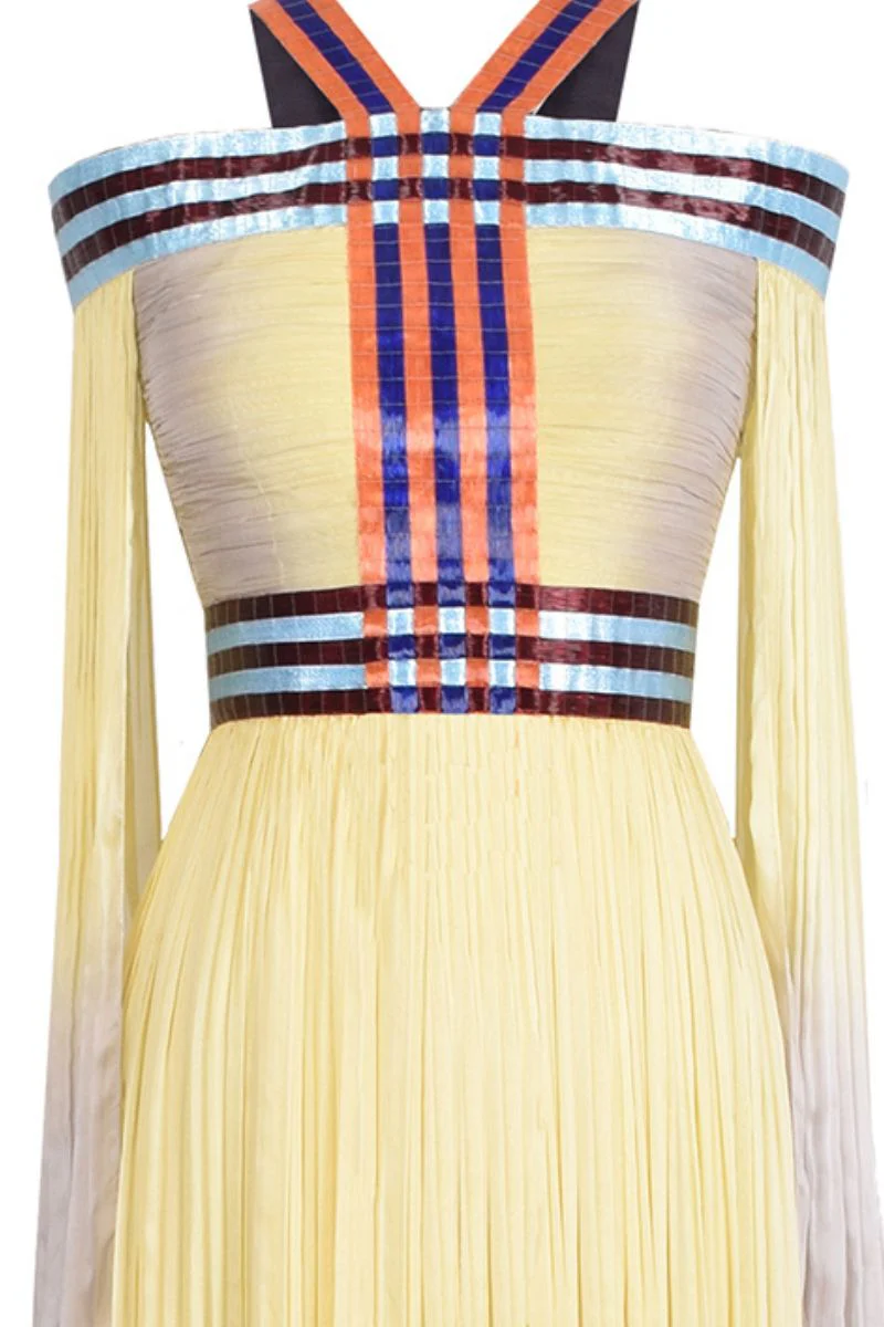 GATHERED CHIFFON OFF-SHOULDER MAXI DRESS - Image 6