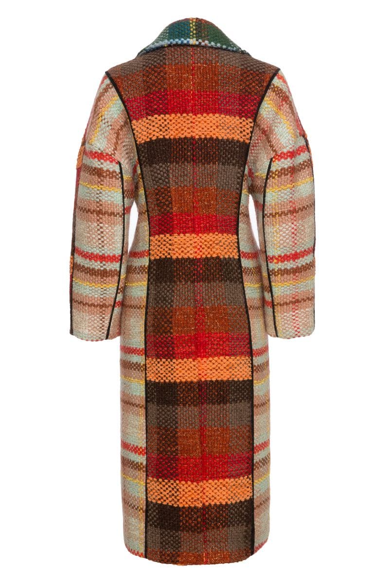 GEOMETRIC OVERSIZED BLUE AND ORANGE COAT - Image 5