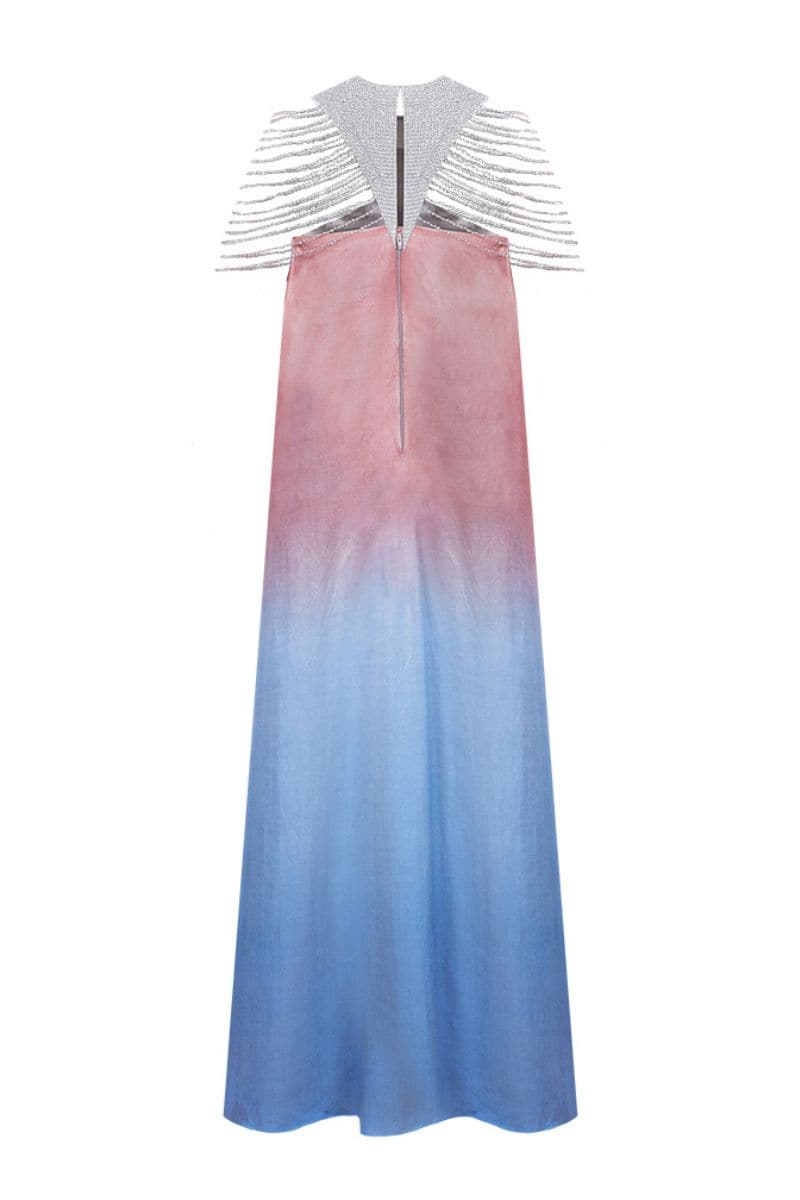 GRADIENT SEQUIN TASSEL KAFTAN MAXI DRESS - Image 4