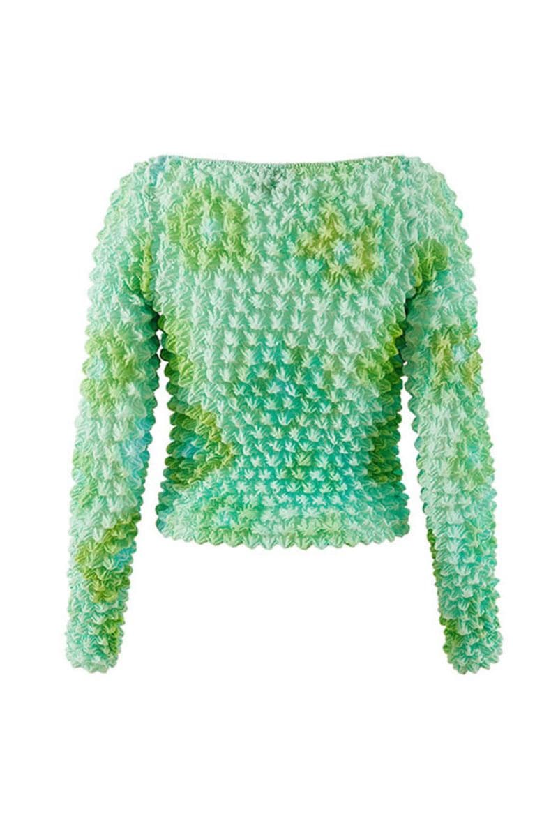 GREEN FLORAL PRINT CLARA TOP - Image 4