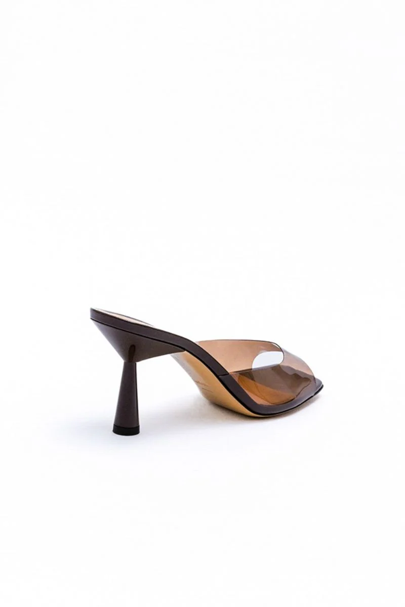 GRETA MULE IN CHOCOLATE BROWN TRANSPARENT - Image 4