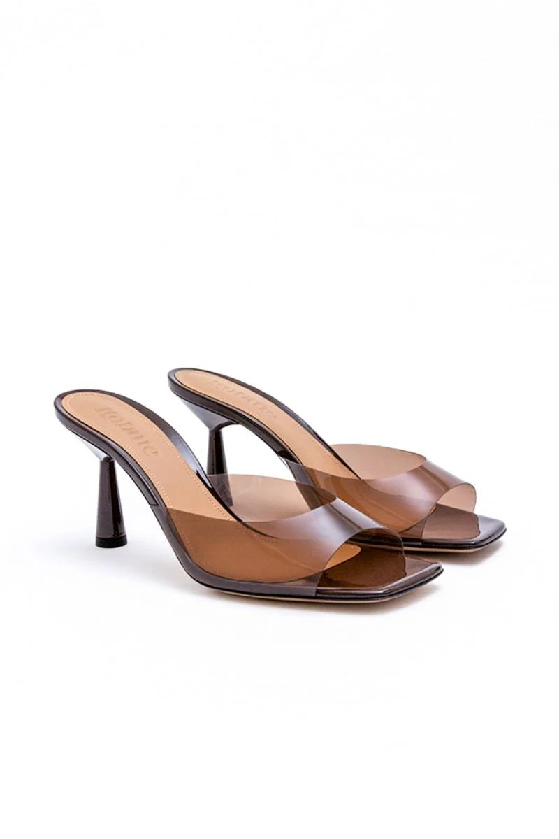 GRETA MULE IN CHOCOLATE BROWN TRANSPARENT - Image 9
