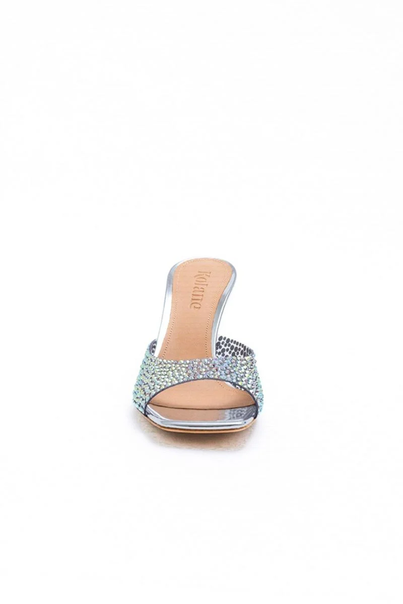 GRETA MULE IN SILVER CRYSTAL TRANSPARENT - Image 3