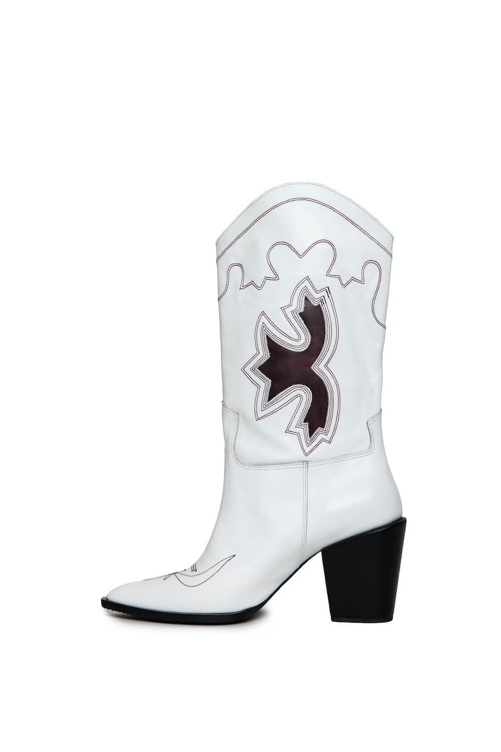 CULT MIA X GVASALIA EMBROIDERED LEATHER BOOTS - Image 4