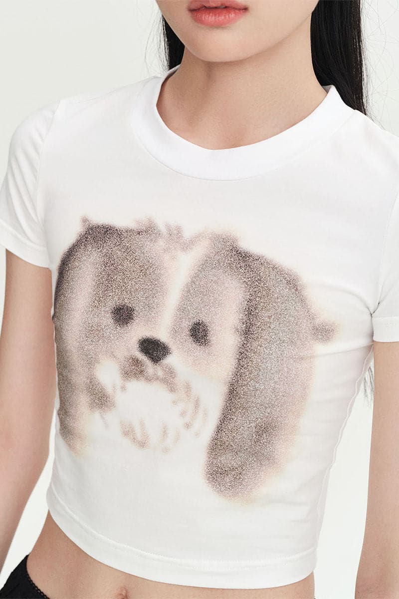HAND-DRAWN DOG HEAD T-SHIRT - Image 5