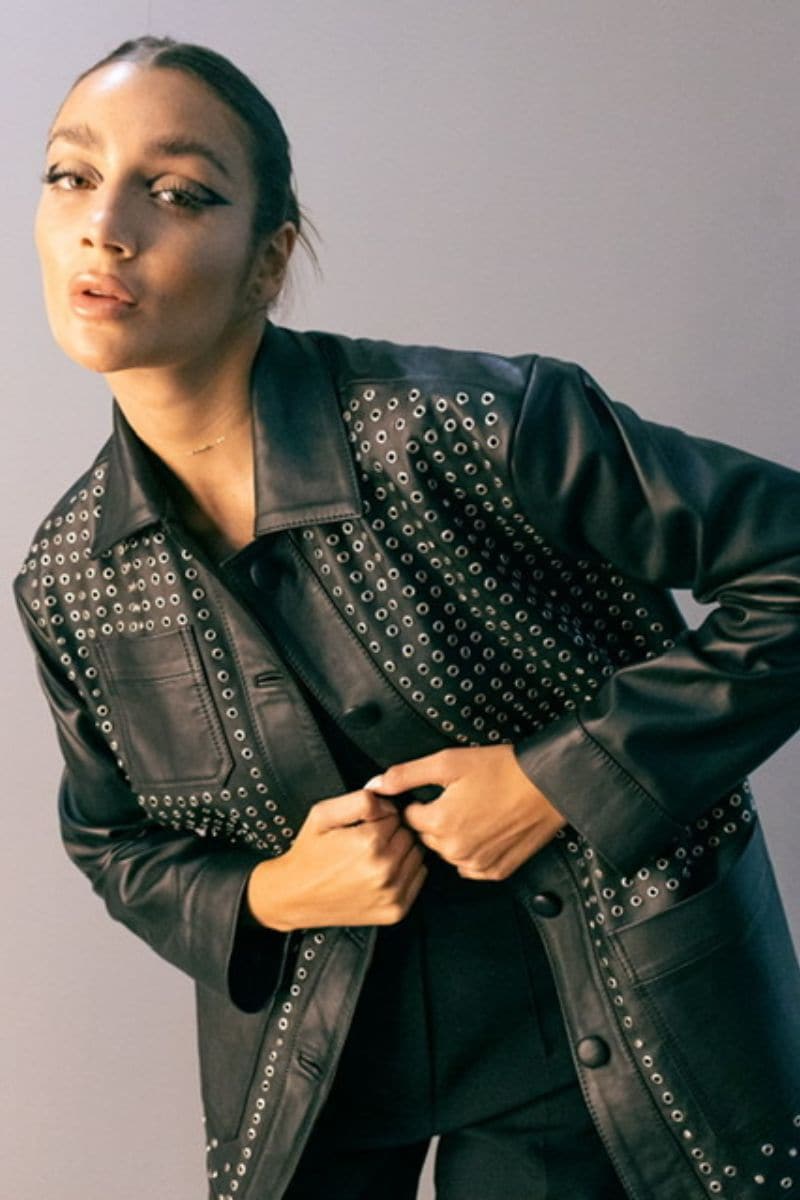 KARRI BLACK LEATHER JACKET - Image 5