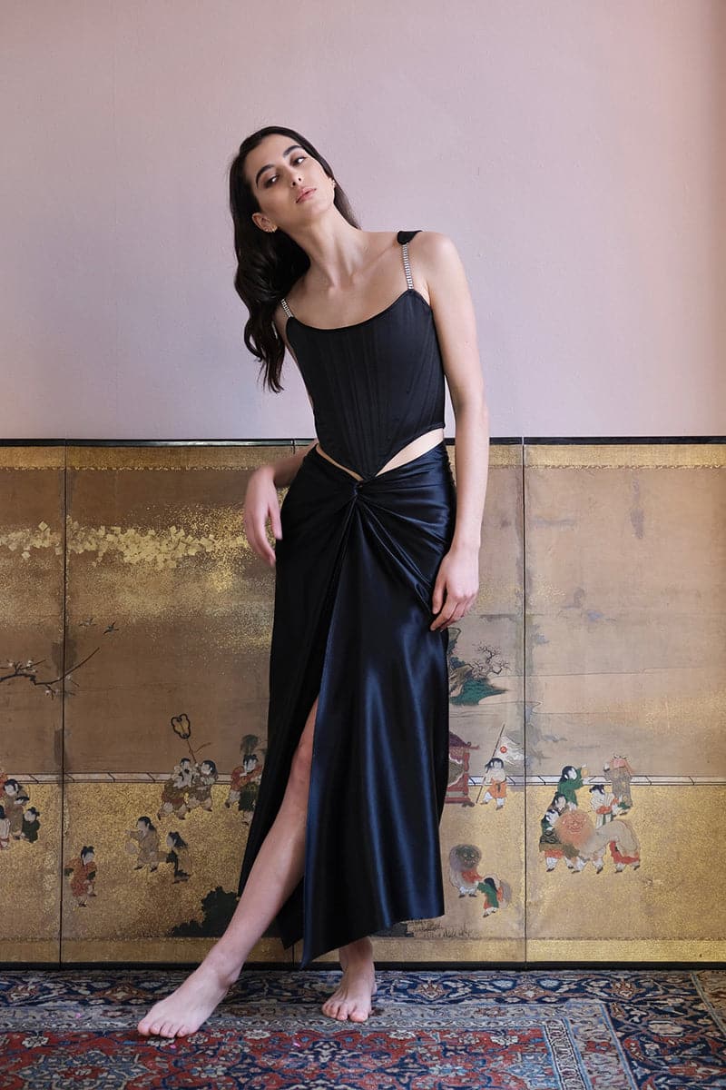 KNOT SKIRT IN MIDNIGHT - Image 5