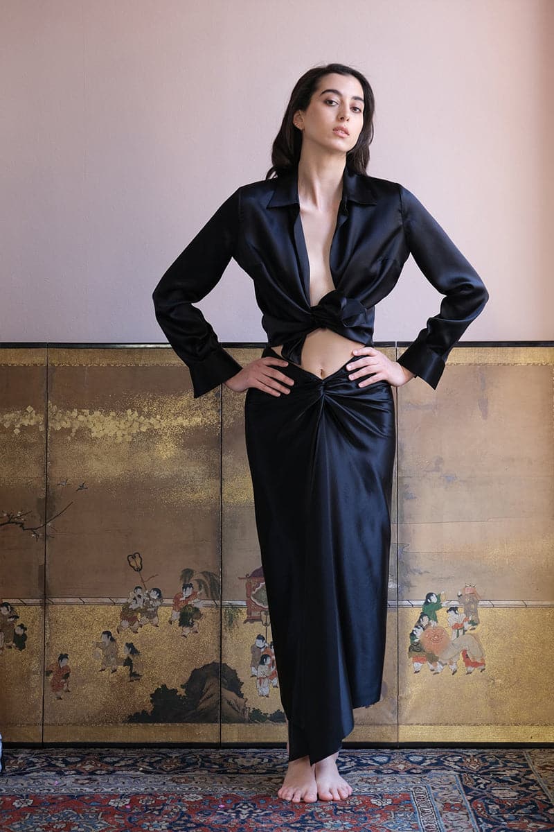 KNOT SKIRT IN MIDNIGHT - Image 6