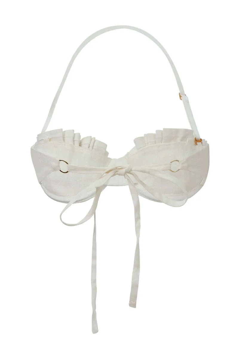 LINEN IVORY WHITE SHELL BRA TOP - Image 4
