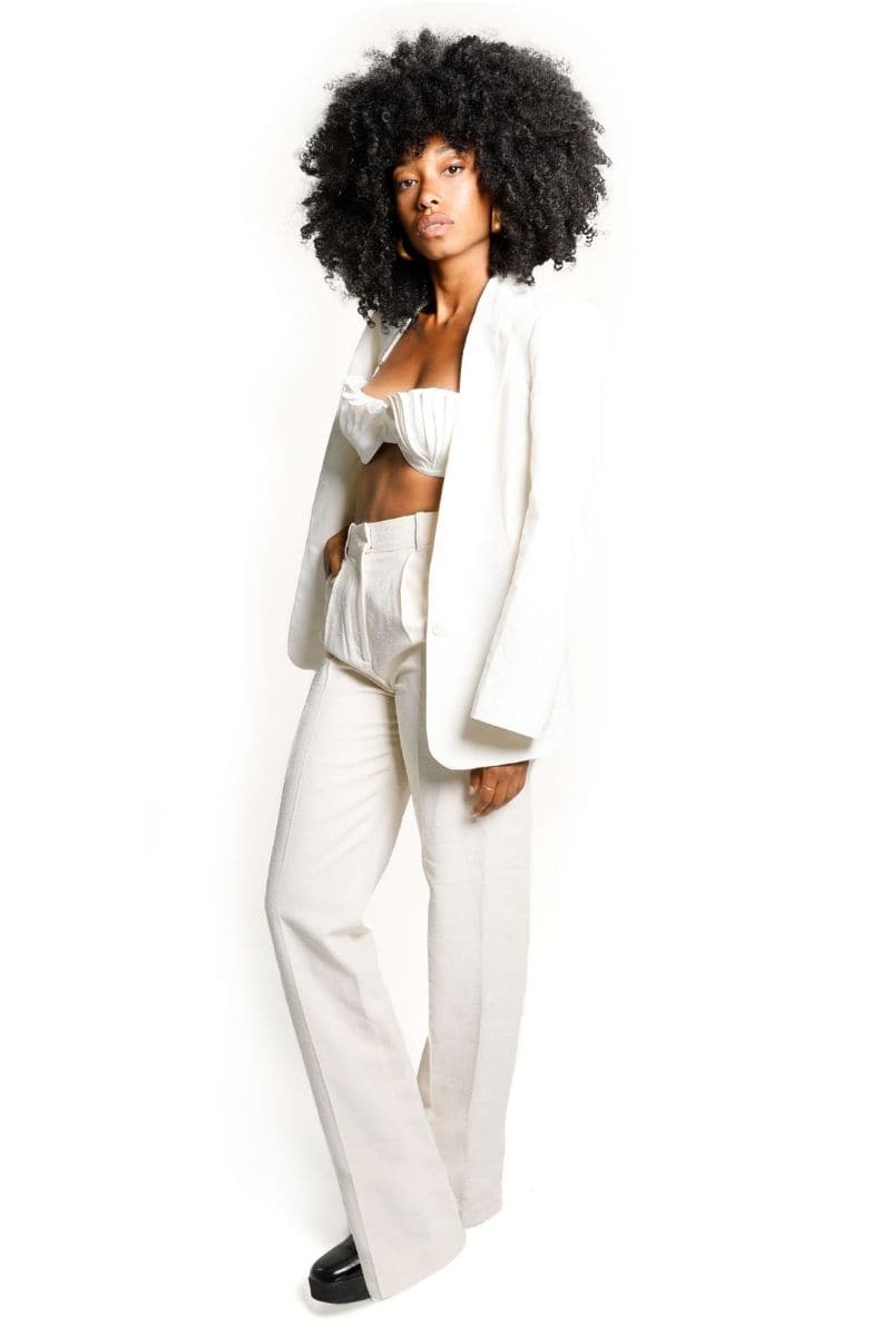 LINEN IVORY WHITE SHELL BRA TOP - Image 8