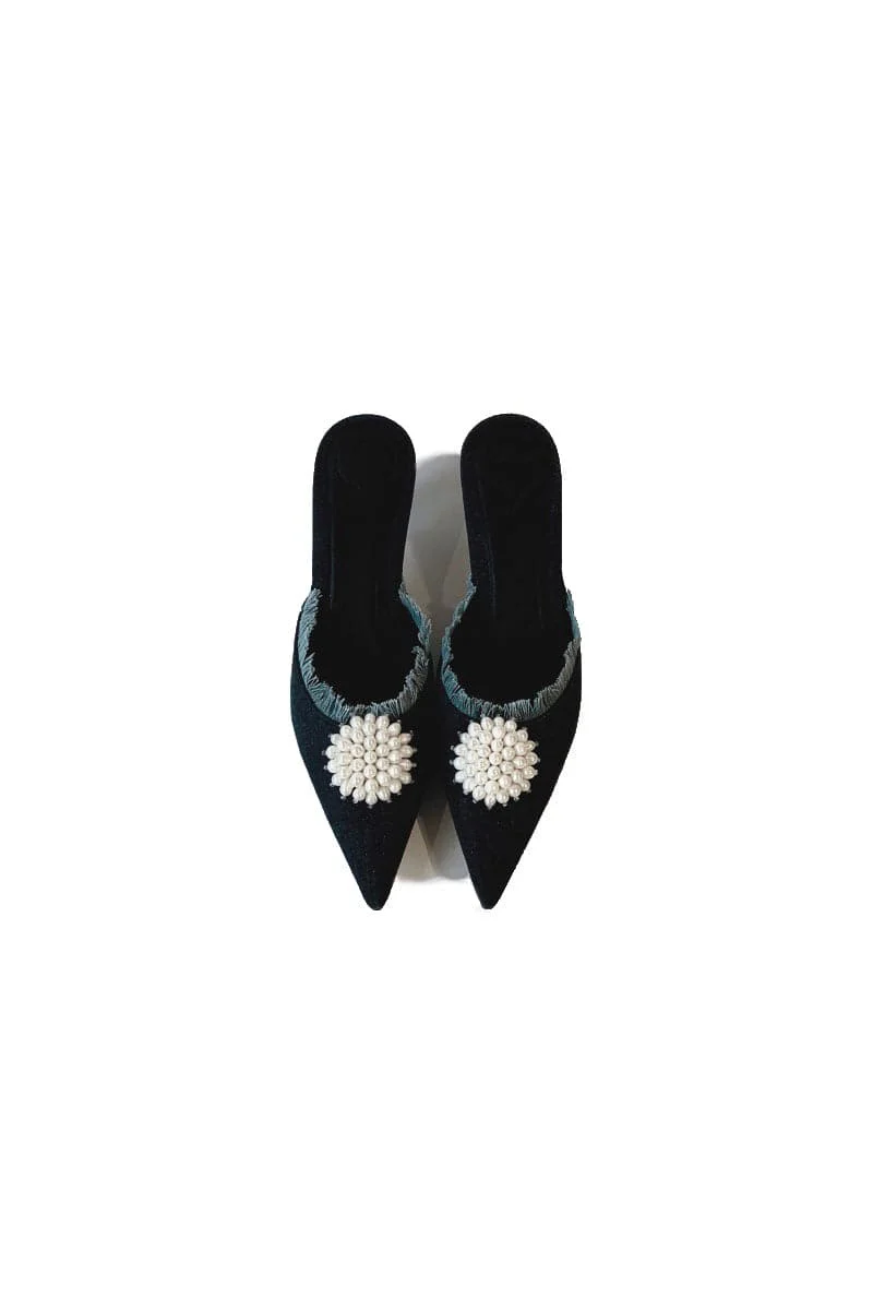 NALA DENIM KITTEN HEELS - Image 3