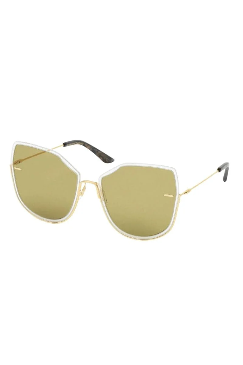 NOBODY'S DARLING 12K GOLD PLATED FRENCH ACETATE SAGE SUNGLASSES - Image 3