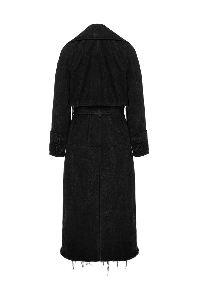 OVERSIZED WASHED DENIM TRENCH COAT - Image 5